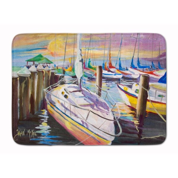 Carolines Treasures Sailboats at the Fairhope Yacht Club Machine Washable Memory Foam Mat JMK1044RUG - main